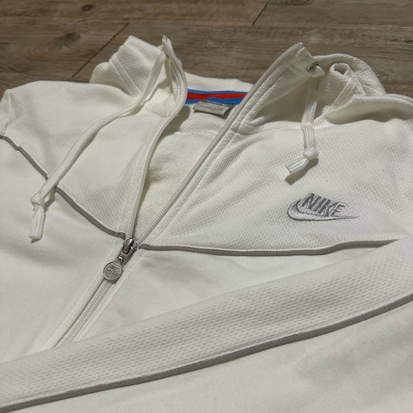 Nike zip up hoodie Bloke core y2k vintage white - Picture 2 of 6